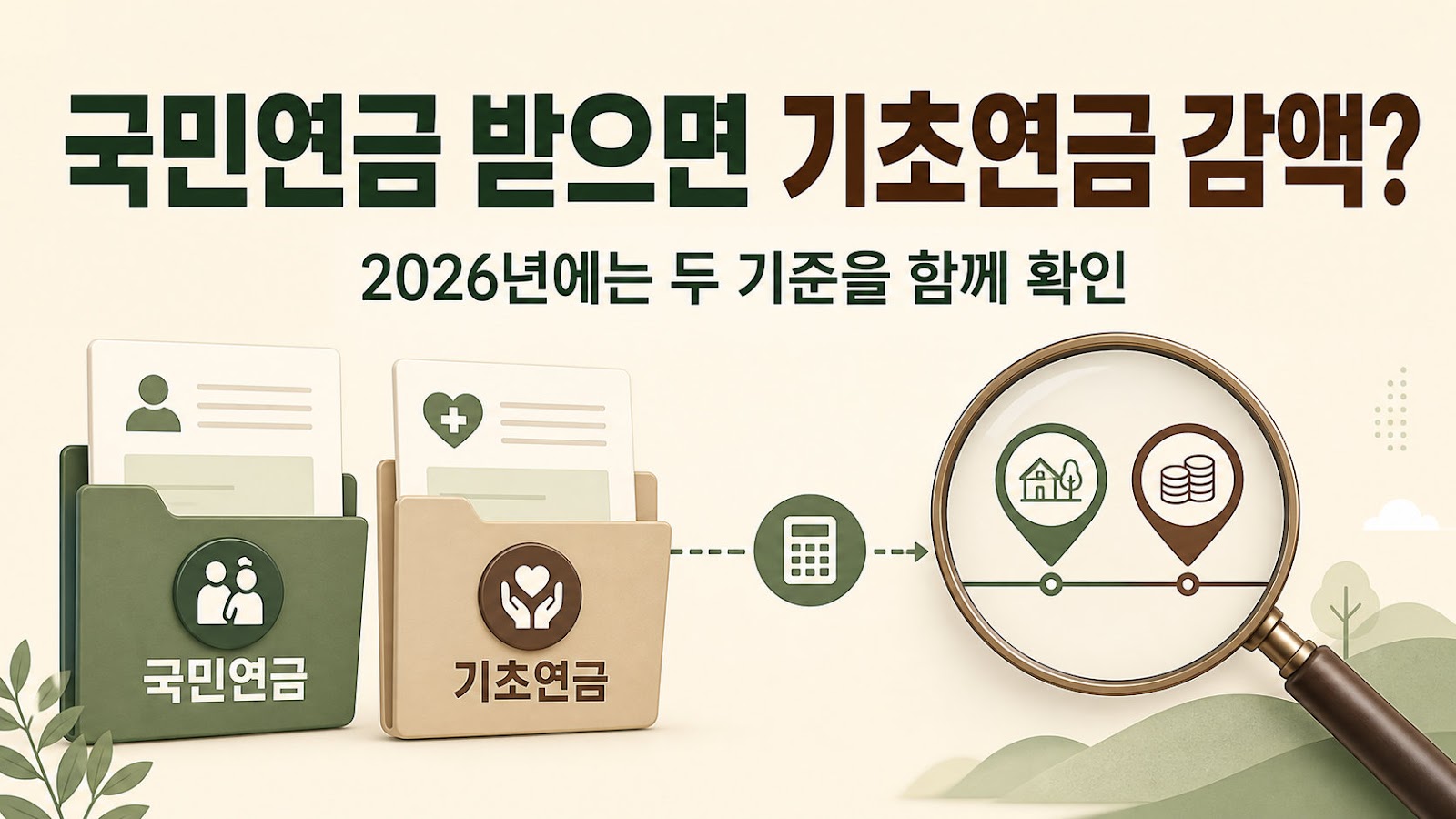 2026년 국민연금 연계감액은 국민연금 급여액과 A급여액 두 기준을 함께 확인해야 한다.