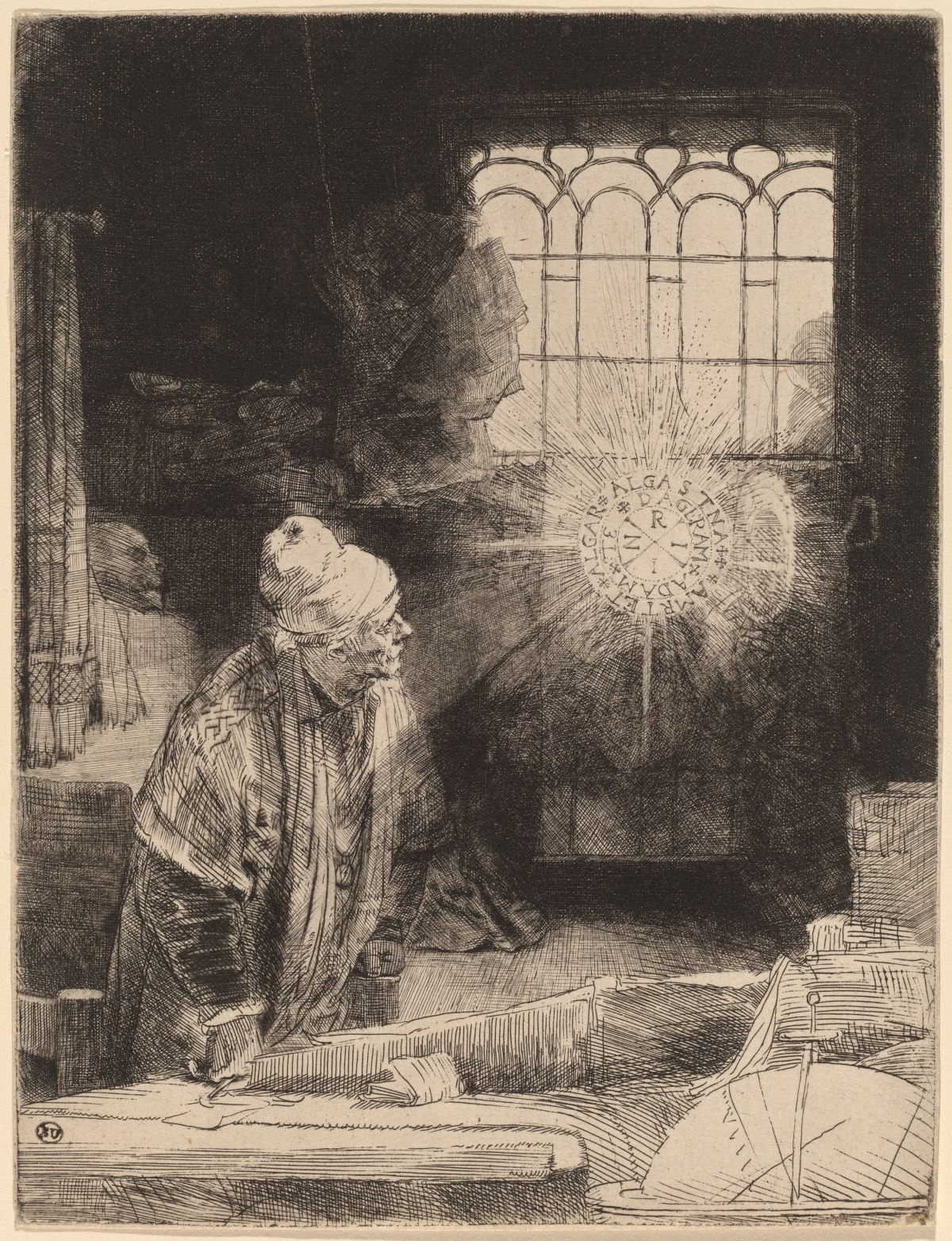 렘브란트의 판화 서재의 학자 파우스트
